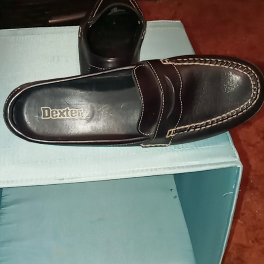 Men's deckers penny loafers size 10N. Black / light brown